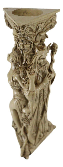 Candelabro pagano wiccano con la triple diosa celta, doncella madre y anciana-10
