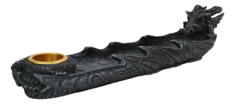 Gothic Gargoyle Dragon Head And Body Incense Burner and Taper Candle Holder-6