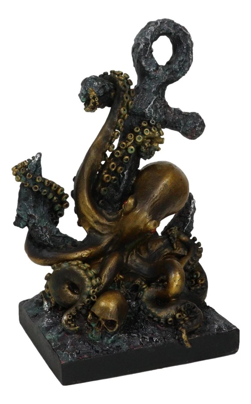 Giant Deep Sea Octopus Kraken Hauling Anchor Decorative Paperweight Figurine-10