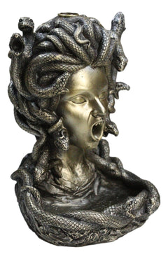 Greek Goddess Medusa with Snake Hairs Backflow Incense Cone Burner Figurine-10