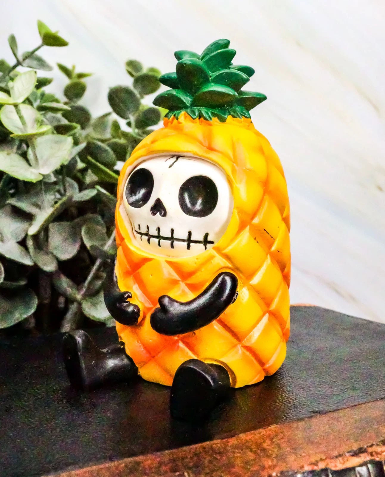 Furrybones Skeleton Fruity Pina Tropical Pineapple Figurine 3.25"H-10