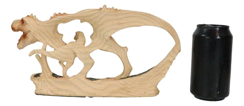 Jurassic Dinosaur Tyrannosaurus Rex Father and Baby Faux Wood Cutout Figurine-7