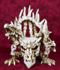 Legendary Arthurian Merlin Dragon Skulls Bones Skeletons Throne Chair Figurine-10