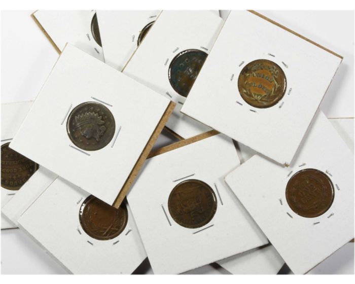 Civil War and Store Card Tokens (4 different pieces )-1