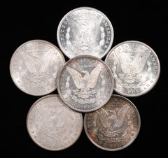 Dólares de plata Morgan brillantes sin circular anteriores a 1921-2