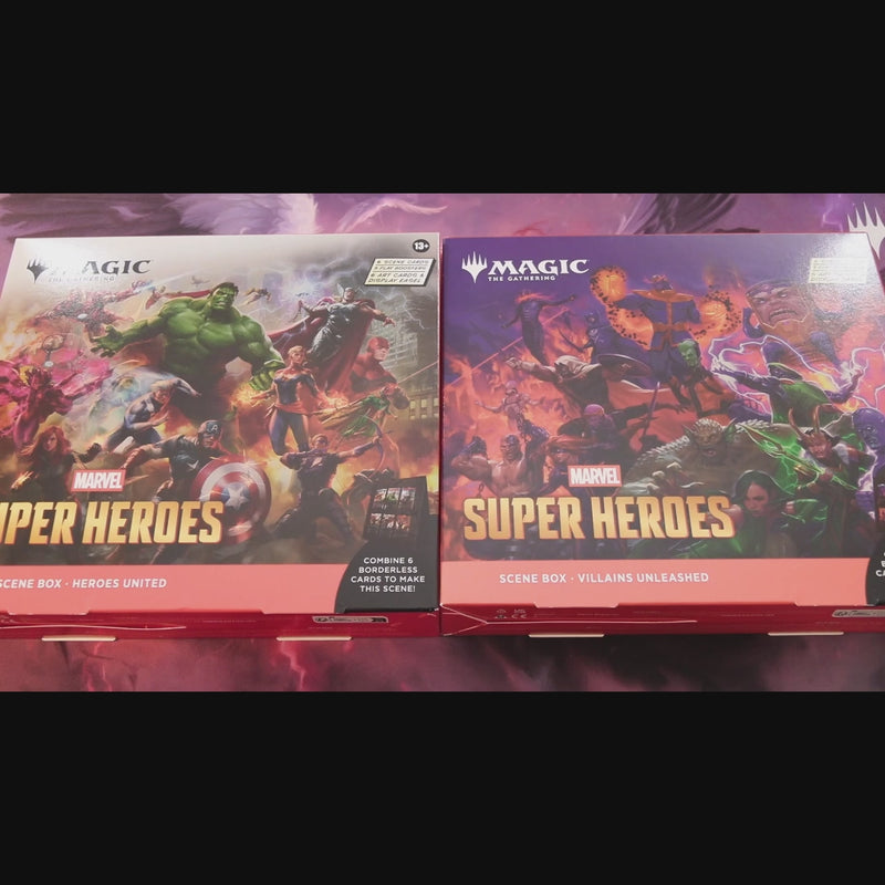 Magic: The Gathering Marvel Super Heroes MSH Heroes United & Villains Unleashed Scene Box 2-Box Set English Factory Sealed Collector Gift-2