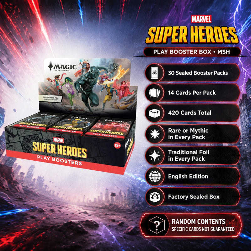 Magic: The Gathering Marvel Super Heroes MSH Play Booster Box, 30 Packs, English Edition, Factory Sealed, Great Gift for Collectors-1