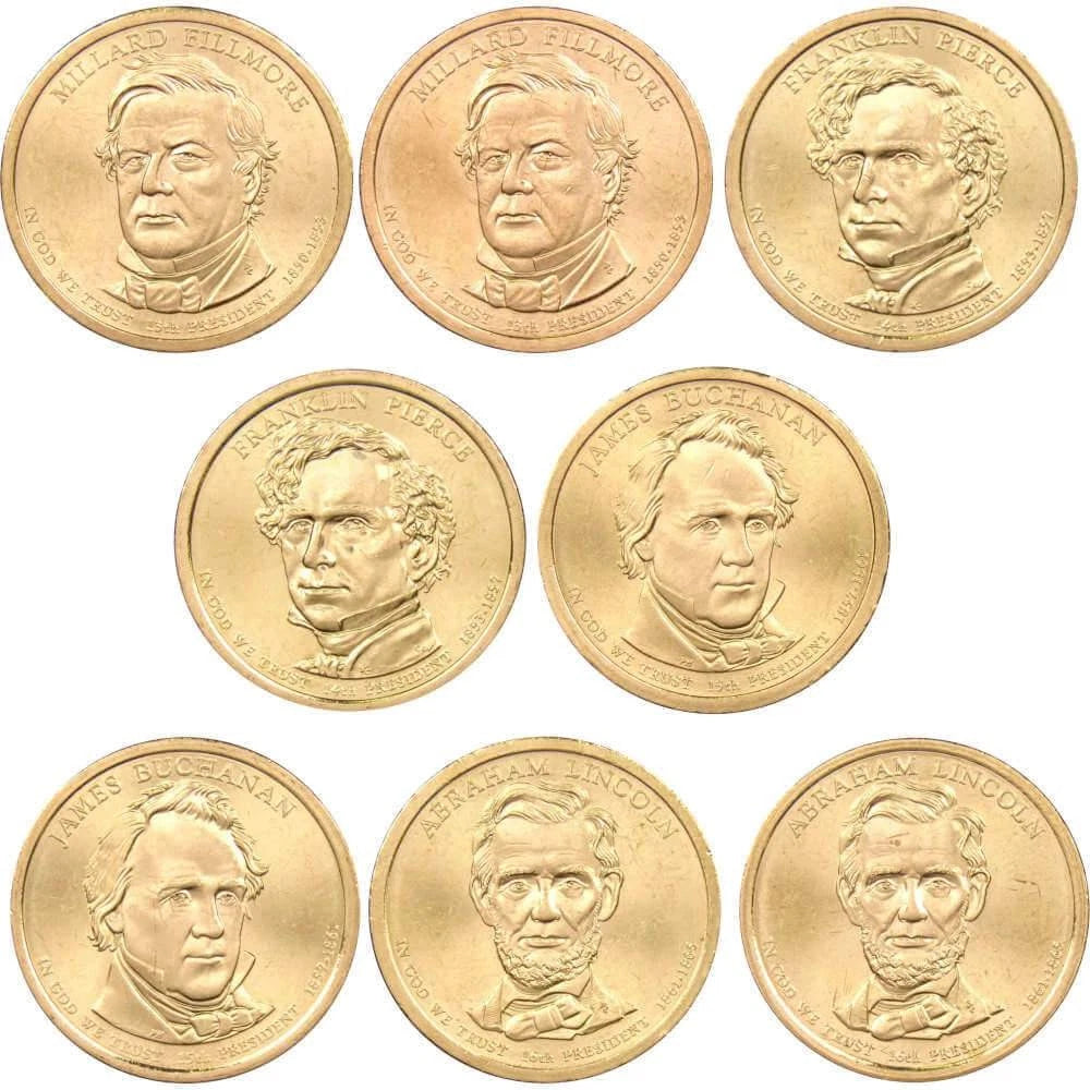 2010 P&D Presidential Dollar 8 Coin Set BU Uncirculated Mint State $1-2