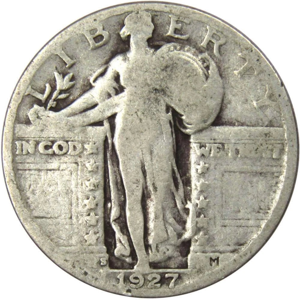 1927 S Standing Liberty Quarter Circulated Silver 25c Coin Collectible-1