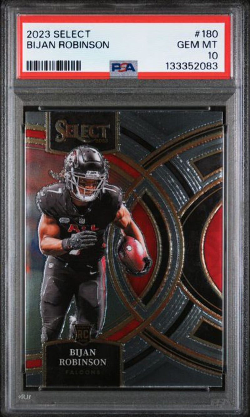 Graded 2023 Panini Select Bijan Robinson #180 Rookie RC Football Card PSA 10 Gem-1