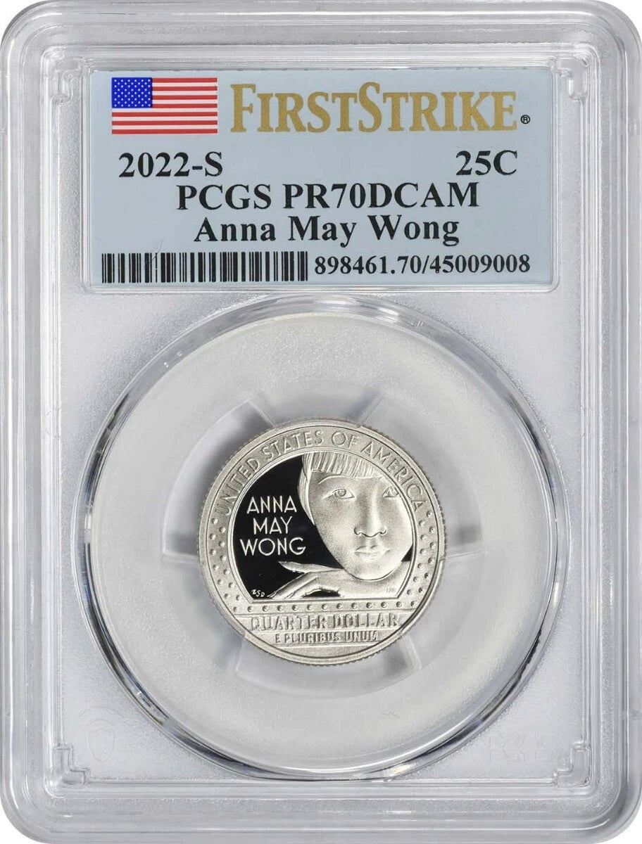 2022-S Anna May Wong US Women Washington Quarter PR70DCAM First Strike PCGS