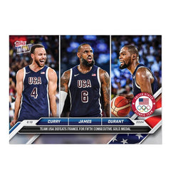 Steph Curry Lebron James Kevin Durant #26 2024 Topps Now Olympics NBA-2