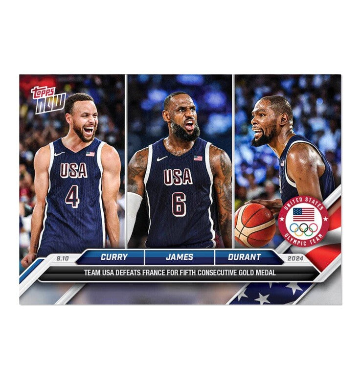 Steph Curry Lebron James Kevin Durant #26 2024 Topps Now Olympics NBA