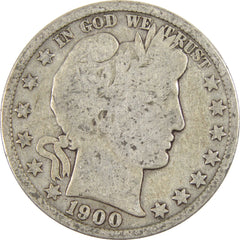 1900 Barber Half Dollar Circulated Silver 50c Coin Collectible-1
