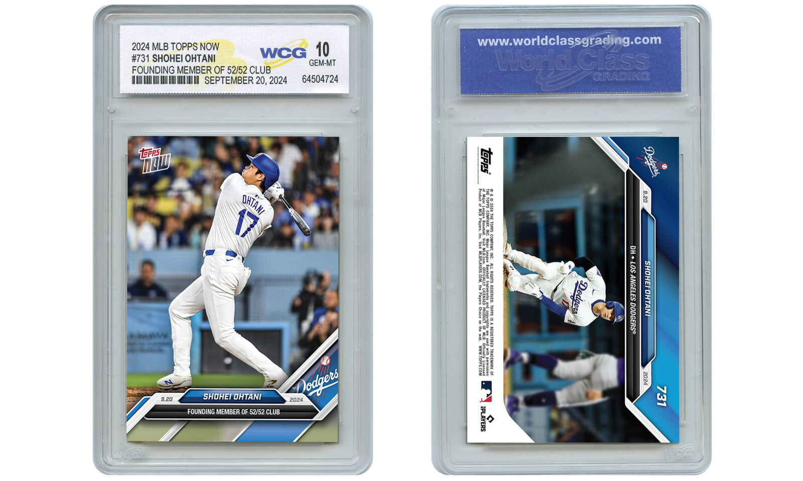2024 Topps Now SHOHEI OHTANI 1st Ever 52/52 Club Card #731 - Graded GEM-MINT 10