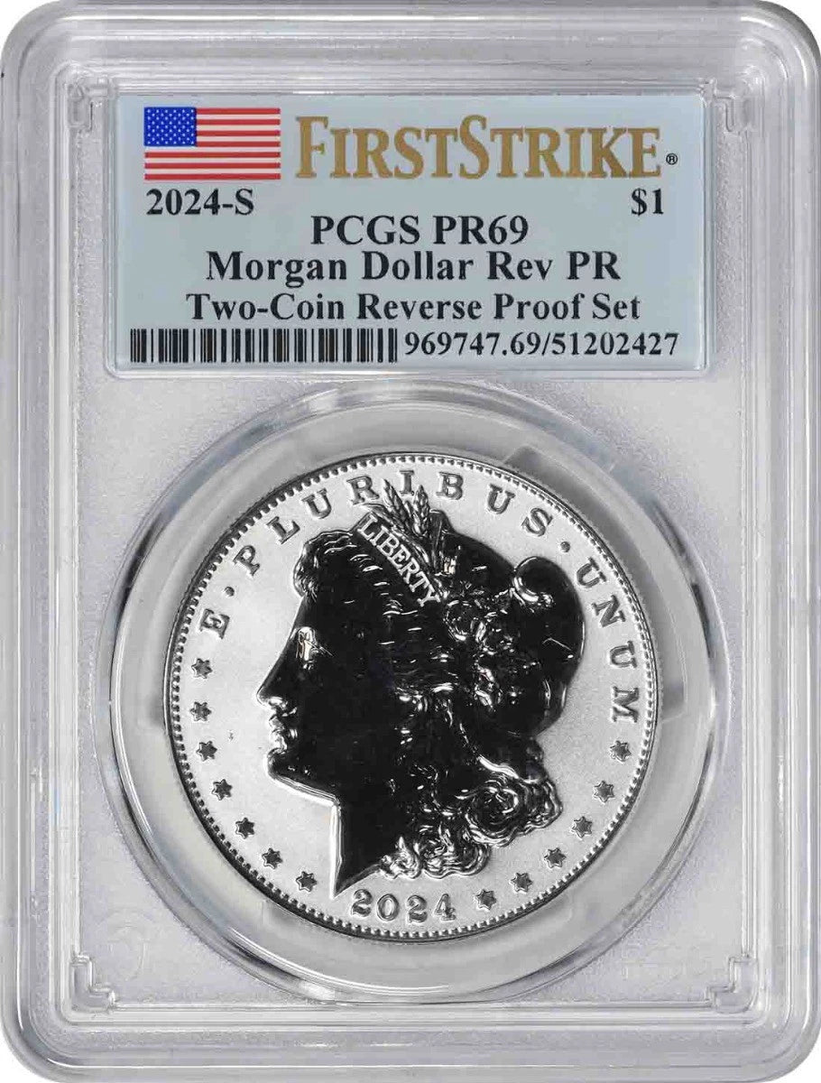 2024-S Morgan Silver Dollar from Two-Coin Reverse Proof Set PR69 FS PCGS-1