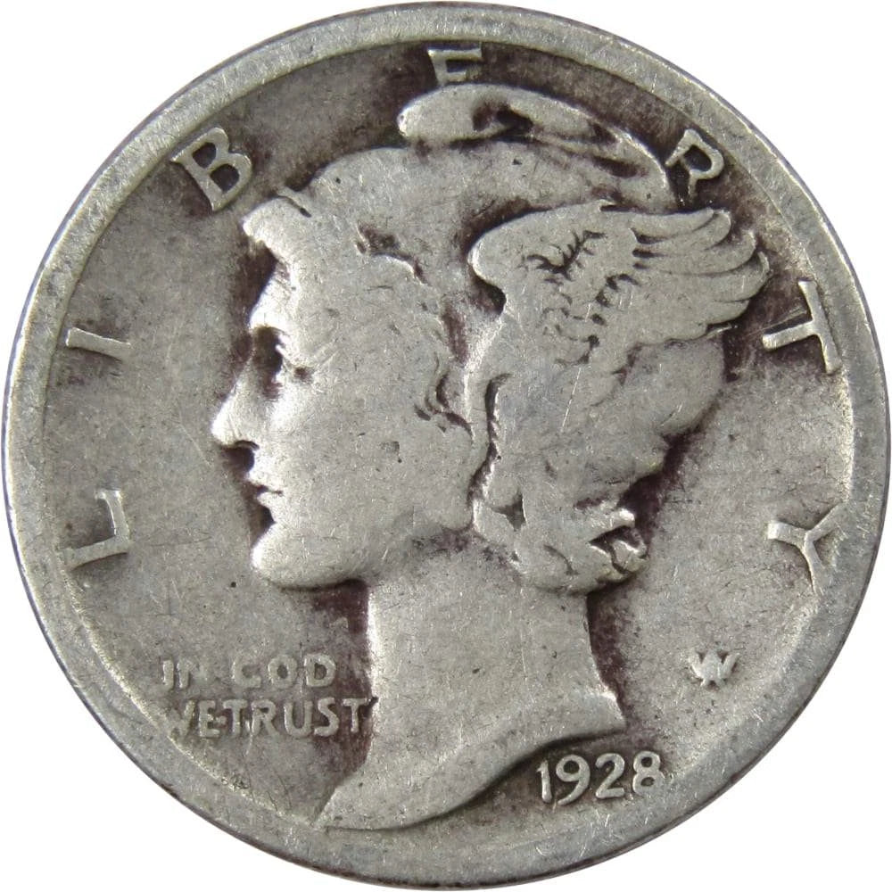 1928 Mercury Dime G Good 90% Silver 10c US Coin Collectible-1