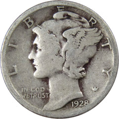 1928 Mercury Dime G Good 90% Silver 10c US Coin Collectible-1