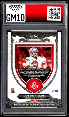 JUSTIN FIELDS 2021 PANINI SILVER PRIZM DRAFT PICKS GM10 GRADED 10 ROOKIE CARD RC-2