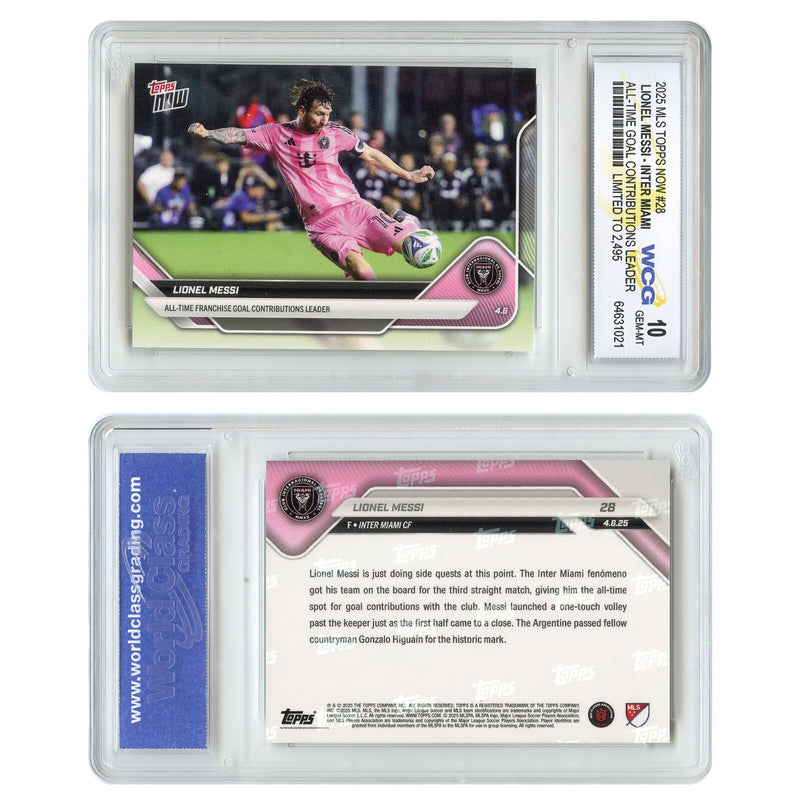 2025 MLS Topps LIONEL MESSI Miami Card #28 Goal Contributions Leader GEM-MINT 10-3