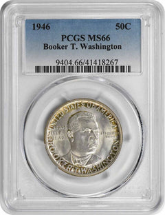 Washington (Booker T.) Silver Commemorative Half Dollar 1946 MS66 PCGS-2