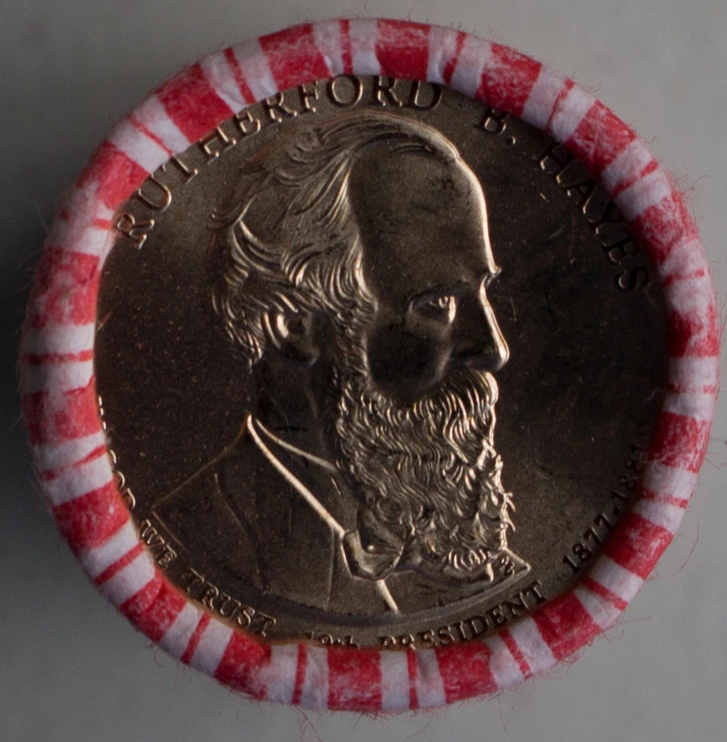 2011 P Rutherford B. Hayes Uncirculated One Dollar 25 Golden Coin Roll $1-2