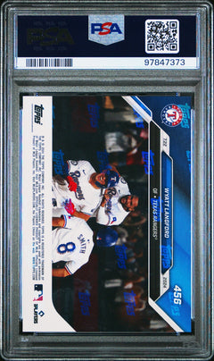 PSA 9 Wyatt Langford Orange 5/5 RC Rookie #456 2024 Topps Now-2