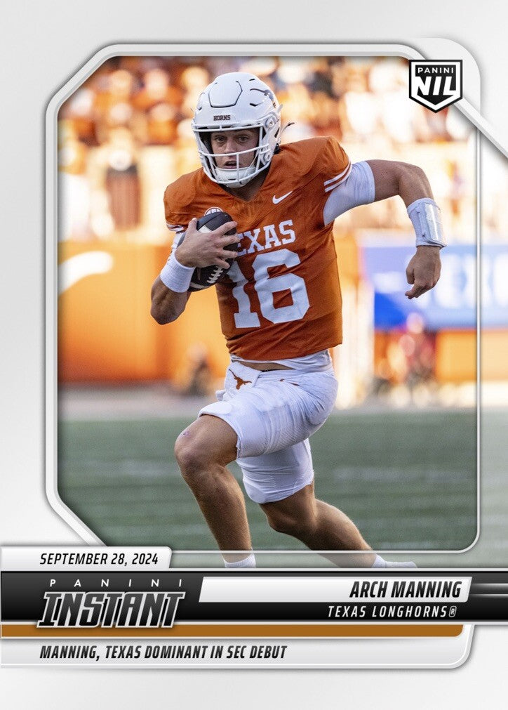 Graded 10 Arch Manning RC 2024-25 Panini Instant NIL NCAA #AMC Texas Rookie Card-3