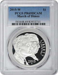 2015-W March of Dimes Silver Commemorative Dollar PR69DCAM PCGS-1