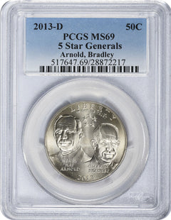 2013-D 5-Star Generals Commemorative Half MS69 PCGS Mint State 69-1