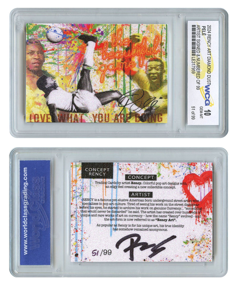 2024 Pele The Beautiful Game Trading Card Signed by Rency LTD # 99 - GEM-MINT 10-3