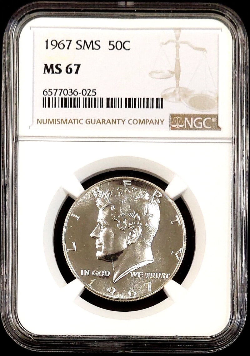 1967 SMS Kennedy Half Dollar certified MS 67 by NGC!-4