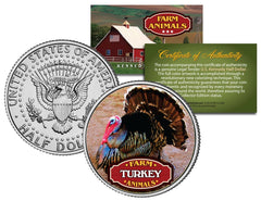TURKEY * Collectible Farm Animals * JFK Kennedy Half Dollar US Colorized Coin-1