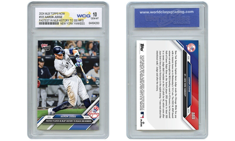 2024 Topps Now AARON JUDGE Card #555 Fastest Ever in MLB to 300 HR's GEM MINT 10-2