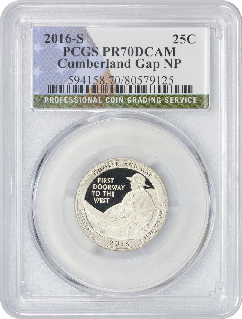 2016-S Flag Clad Cumberland ATB National Park Quarter PR70DCAM PCGS-1