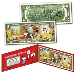 PEANUTS * BE MY VALENTINE, CHARLIE BROWN * Licensed U.S. Legal Tender $2 Bill-2