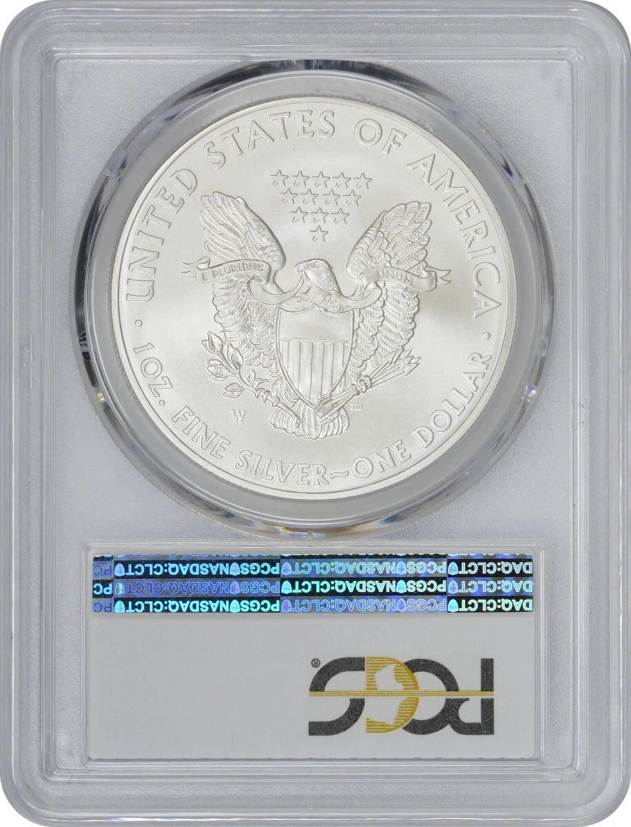 2008-W $1 American Silver Eagle Burnished SP70 PCGS-2