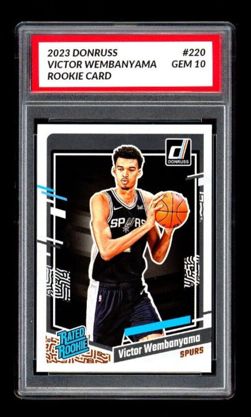 GRADED 10 GEM MT Victor Wembanyama 2023-24 Donruss #220 Rated Rookie - Spurs-1