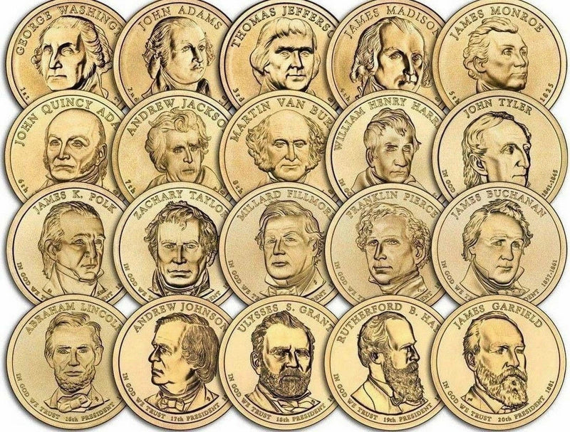 Lot of 10 Different Presidential Dollar Coins Brilliant Uncirculated set Mint!-1