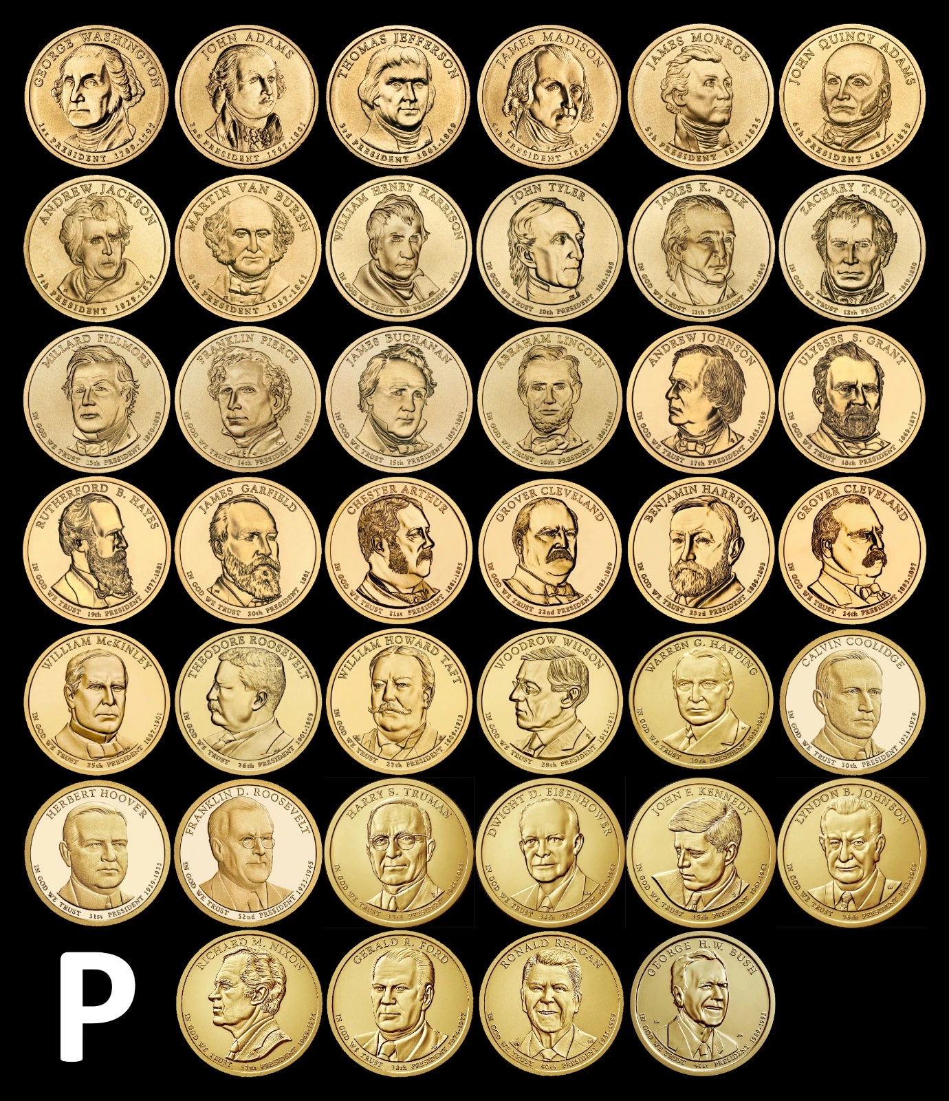 COMPLETE Presidential Dollar Set P&D Brilliant Uncirculated EXCELLENT 80 Coins-3