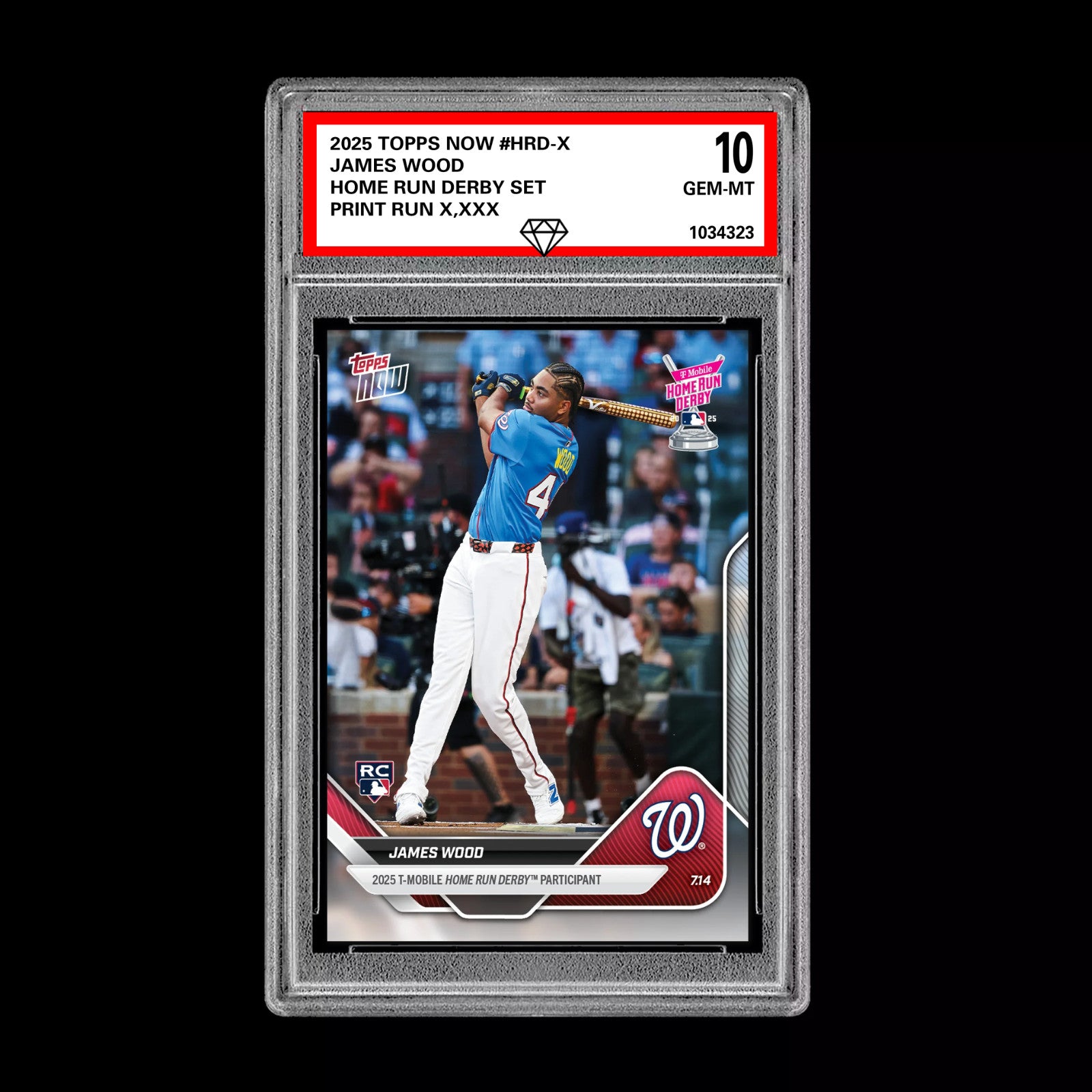 Graded 10 James Wood - 2025 TOPPS NOW #HRD-X Home Run Derby RC Rookie-1