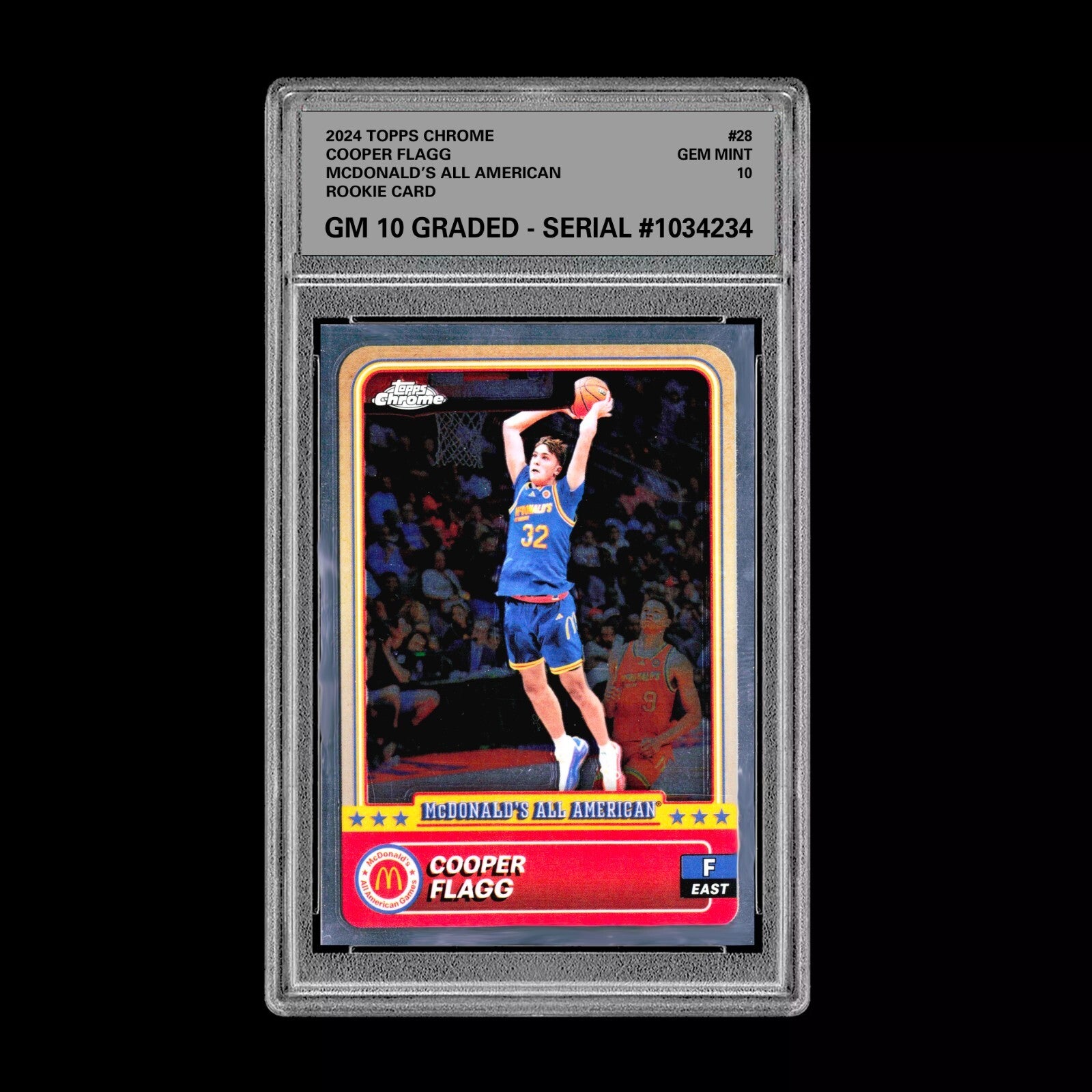Graded 10 2024 COOPER FLAGG Topps Chrome RC Rookie McDonald’s All American #28