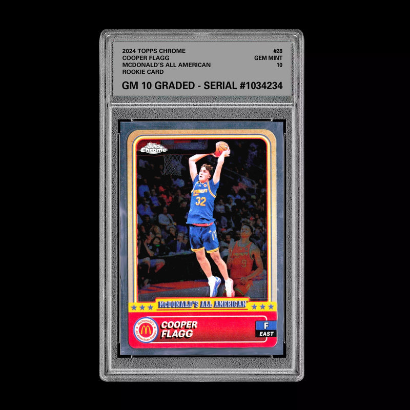 Graded 10 2024 COOPER FLAGG Topps Chrome RC Rookie McDonald’s All American #28-1