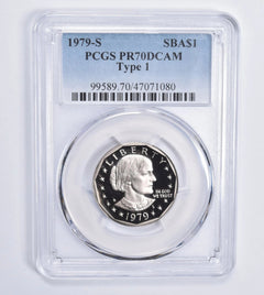 1979-S Susan B Anthony Dollar Tipo 1 PR70 DCAM PCGS Azul Lbl-4