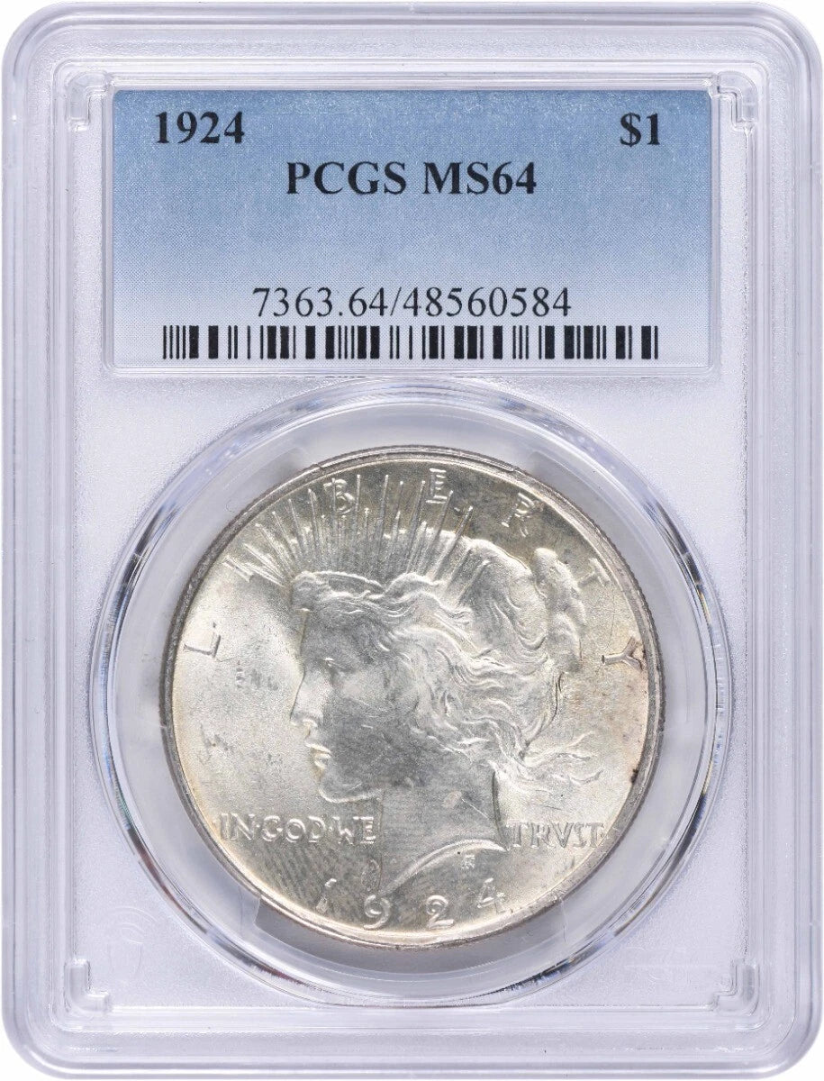 1924 Peace Silver Dollar MS64 PCGS-1