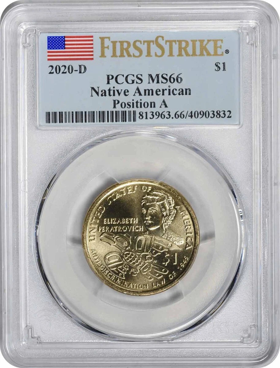 2020-D Native American Sacagawea Dollar Position A MS66 First Strike PCGS-1