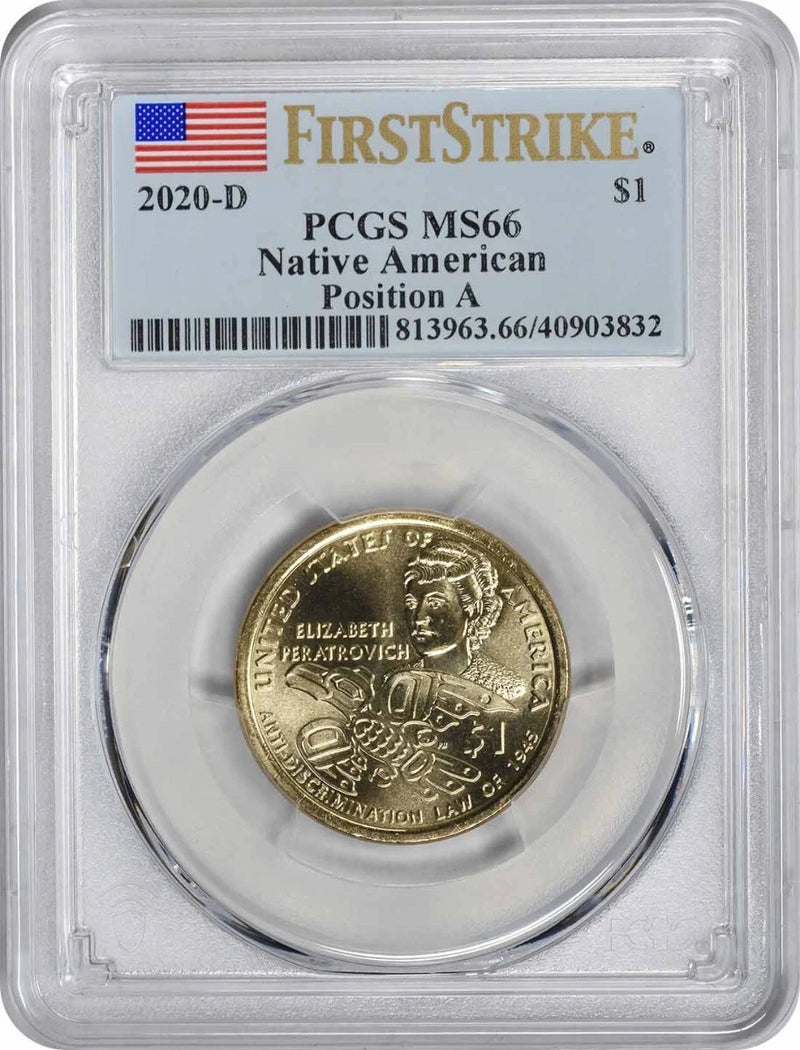 2020-D Native American Sacagawea Dollar Position A MS66 First Strike PCGS-1