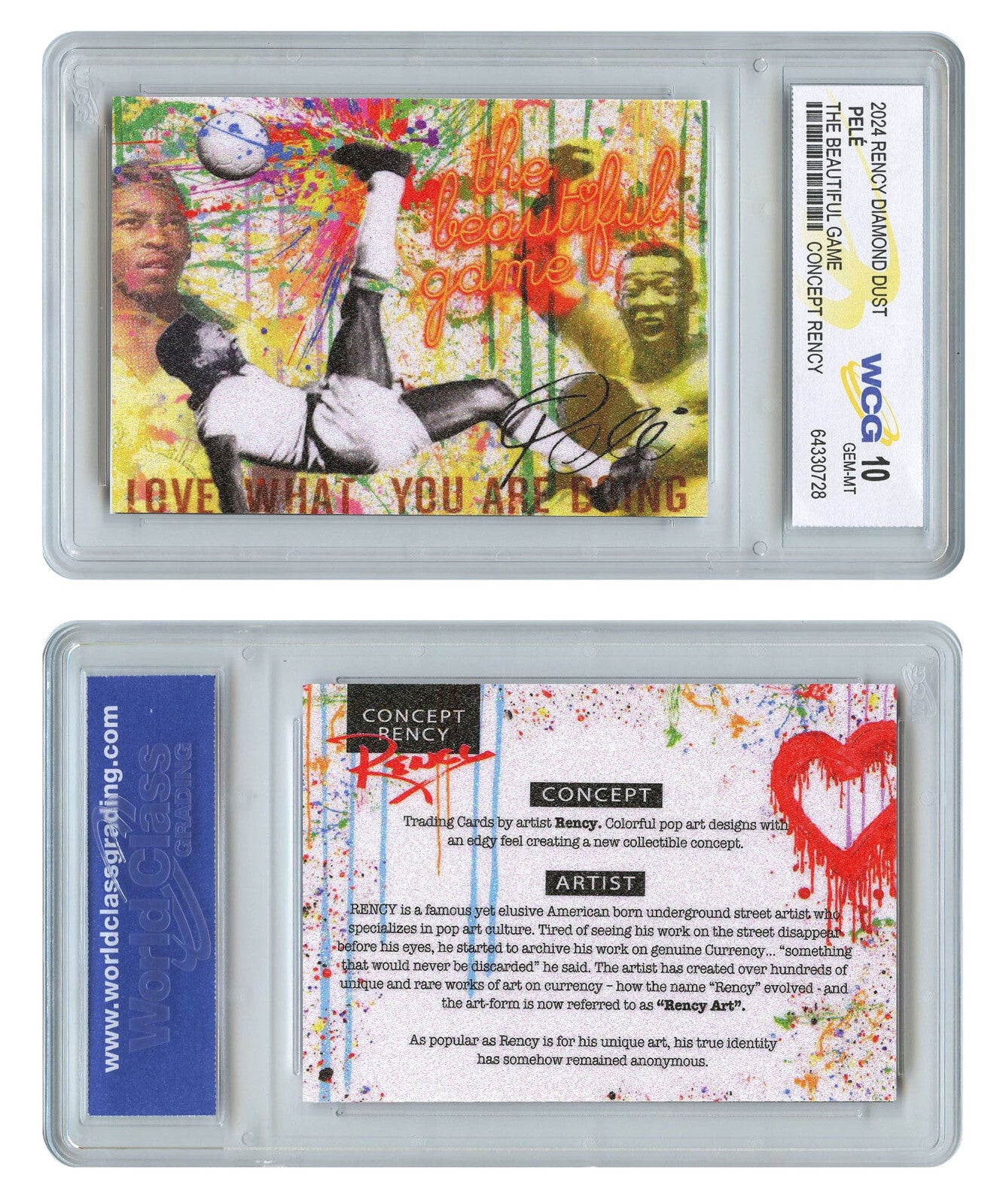 2024 PELE Soccer The Beautiful Game Diamond Dust Rency Card - Graded Gem-Mint 10-3