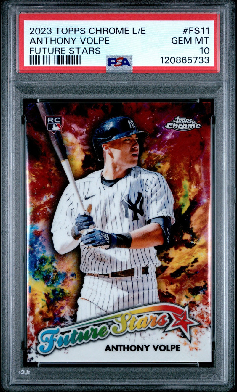 PSA 10 Anthony Volpe ROOKIE #FS11 2023 Topps Chrome Logofractor-1