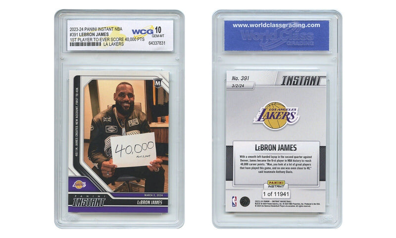 2023-24 Panini Instant NBA LeBRON JAMES #391 Historic 40,000 PTS - GEM-MINT 10-2